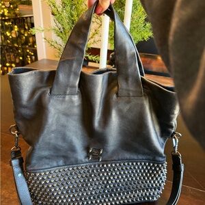 MCM Black Tote/Hobo bag with Silver Studs